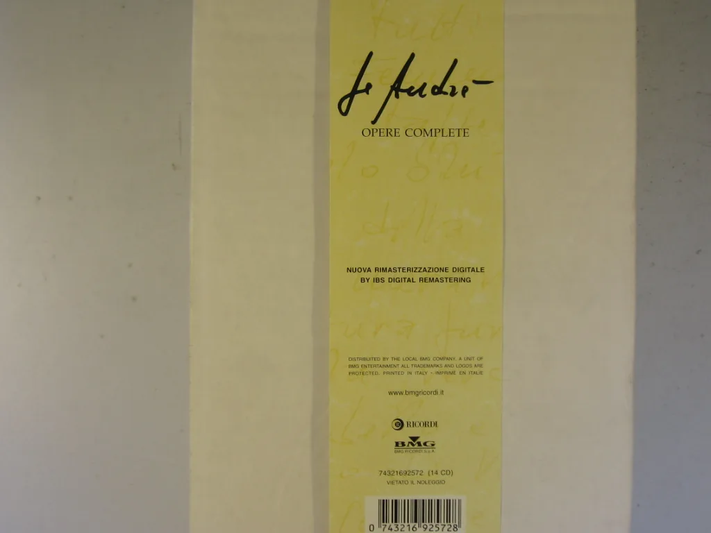 Copertina di De Andrè Opere Complete