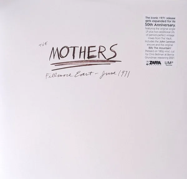 Copertina di Mothers  Fillmore East , June 1971