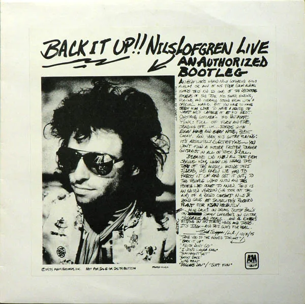Copertina di Back It Up! Nils Lofgren Live An Authorized Bootleg